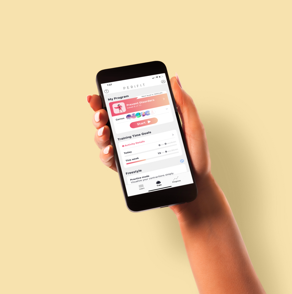 Aplicativo Perifit exibido em um celular